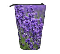 YXDVPALNE Purple Lavender,Telescopic Pencil Case,Stand Pencil Holder with Zipper Pencil Pouch Pen Bag