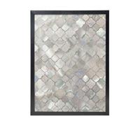 YXDVPALNE Quatrefoil Moroccan Mother Of Pearl, Wall Art Prints Black Frame Decorative Painting Wall Hanging For Home 30 x 40 cm