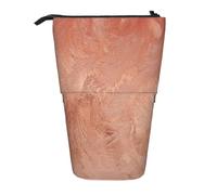 YXDVPALNE Rose Gold Copper Texture Metallic,Telescopic Pencil Case,Stand Pencil Holder with Zipper Pencil Pouch Pen Bag