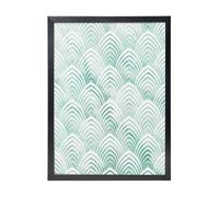 YXDVPALNE Scales Aqua Mint White Geometry Marble, Wall Art Prints Black Frame Decorative Painting Wall Hanging For Home 30 x 40 cm