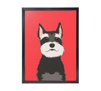 YXDVPALNE Schnauzer Buddy Dog, Wall Art Prints Black Frame Decorative Painting Wall Hanging For Home 30 x 40 cm
