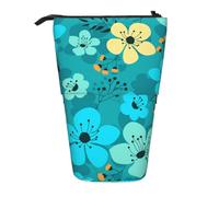 YXDVPALNE Spring Flowers Seamless Pattern,Telescopic Pencil Case,Stand Pencil Holder with Zipper Pencil Pouch Pen Bag
