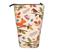 YXDVPALNE Squirrel and Autumn,Telescopic Pencil Case,Stand Pencil Holder with Zipper Pencil Pouch Pen Bag