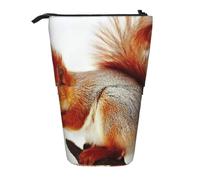 YXDVPALNE Squirrel Pictures Printed,Telescopic Pencil Case,Stand Pencil Holder with Zipper Pencil Pouch Pen Bag