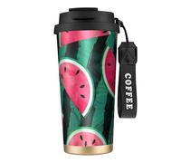 YXDVPALNE Summer Watermelon Cool,316 Stainless Steel Coffee Mug with Lanyard,Insulated Tumbler Double Wall Travel Car Cup 500 ml