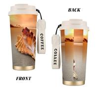 YXDVPALNE Sunset Over The Sea The Shell Conch,316 Stainless Steel Coffee Mug with Lanyard,Insulated Tumbler Double Wall Travel Car Cup 500 ml