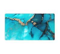YXDVPALNE Trendy Abstract Teal Gold Swirls,Mouse Pad Large Desk Pad Computer Keyboard Mouse Mat With Non Slip Rubber Base 40 x 70 cm