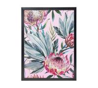 YXDVPALNE Tropical Protea Pattern, Wall Art Prints Black Frame Decorative Painting Wall Hanging For Home 30 x 40 cm