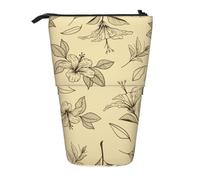 YXDVPALNE Vintage Retro Flowers Floral Pattern,Telescopic Pencil Case,Stand Pencil Holder with Zipper Pencil Pouch Pen Bag