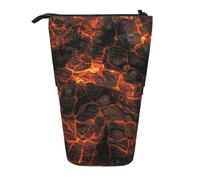 YXDVPALNE Volcano Lava,Telescopic Pencil Case,Stand Pencil Holder with Zipper Pencil Pouch Pen Bag