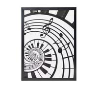 YXDVPALNE Watercolor Abstract Piano Keys, Wall Art Prints Black Frame Decorative Painting Wall Hanging For Home 30 x 40 cm