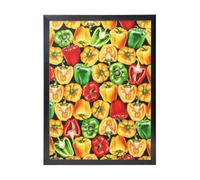 YXDVPALNE Watercolor Bell Pepper, Wall Art Prints Black Frame Decorative Painting Wall Hanging For Home 30 x 40 cm