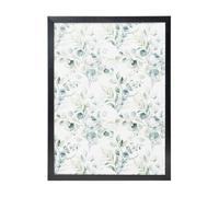 YXDVPALNE Watercolor Green Floral Leaf Eucalyptus Round Leaves Succulent, Wall Art Prints Black Frame Decorative Painting Wall Hanging For Home 30 x 40 cm