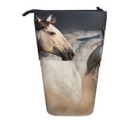 YXDVPALNE Wild Horse Picture,Telescopic Pencil Case,Stand Pencil Holder with Zipper Pencil Pouch Pen Bag