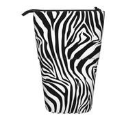 YXDVPALNE Zebra Pattern,Telescopic Pencil Case,Stand Pencil Holder with Zipper Pencil Pouch Pen Bag