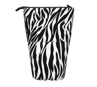 YXDVPALNE Zebra Print,Telescopic Pencil Case,Stand Pencil Holder with Zipper Pencil Pouch Pen Bag