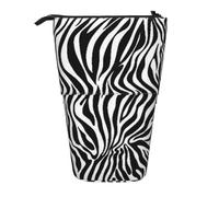 YXDVPALNE Zebra Print,Telescopic Pencil Case,Stand Pencil Holder with Zipper Pencil Pouch Pen Bag