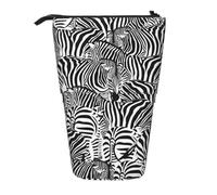 YXDVPALNE Zebra Seamless PatternSavannah Animal,Telescopic Pencil Case,Stand Pencil Holder with Zipper Pencil Pouch Pen Bag