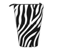 YXDVPALNE Zebra Stripes Design,Telescopic Pencil Case,Stand Pencil Holder with Zipper Pencil Pouch Pen Bag