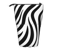 YXDVPALNE Zebra,Telescopic Pencil Case,Stand Pencil Holder with Zipper Pencil Pouch Pen Bag