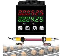 YXFAZPP Automatic Induction Counter, Dual Probe Auto Digital Totalizer, 5M Sensing Distance, Count Up To 999999, with With Power Off Memory Function, for Production Line, Conveyor Belt