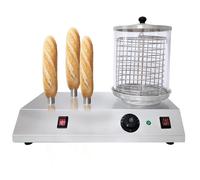 YXFAZPP Electric Hot Dog Maker, 458W Commercial Hot-Dog Machine Stainless Steel with 3/4 Toaster Rods, Adjustable Temperature, Professional Hot Dog Steamer for Hot Dogs (3)