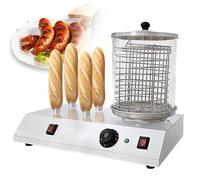 YXFAZPP Hot Dog Maker, 458W Commercial Hot-Dog Machine Stainless Steel with 4 Toaster Rods, Adjustable Temperature, Professional Electric Hot Dog Steamer for Hot Dogs