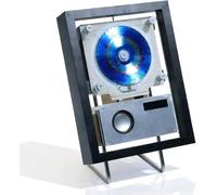 YXFAZPP Wall Mountable Cd Player, Music Frame Cd Player, with Remote Control/Speakers/6 Kinds Of Ambient Lighting Effects, Support CD, USB, FM,for Home/corridor (Black)