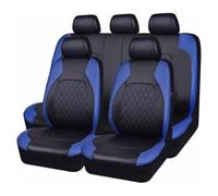 YXFCD Auto Seat Covers Set For VW Caddy Maxi 2015-2023 2024, Leather Seat Protector Front and Rear Cushion Covers Waterproof Non-Slip Interior Accessorie,D/9pcs Set Blue