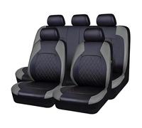 YXFCD Car Seat Covers for VW Tiguan 2016-2019 2020 2021 2022 2023,Waterproof PU Leather Cushion Front Rear Seat Protectors Full Surround Breathable Interior Easy to Fit,C/Grey