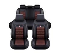 YXFCD Car Seat Covers Full Set for Skoda Superb 2023-2025, Front And Rear Non Slip Seat Covers Leather Breathable Wear-Resistant Full Set 5 Seats,C/Black Coffee