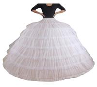 YXFDKZIB Tulle Petticoat Skirt for Women Under Dress 7 Hoops White Crinoline Slips Long Ball Gown Underskirt for Quinceanera Dress Bridal Wedding Dress, White, 00