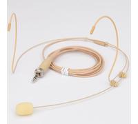 YXG Headworn Earset Double Over Ear Hanging Mic Beige Low Profile Light-Weight Microphone Compatible with Sennheiser Wireless System Bodypack Transmitter, with 3.5mm Female Screw Plug