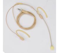 YXG Headworn Earset Double Over Ear Hanging Mic Low Profile Light-Weight Microphone Compatible with Sennheiser Wireless System Bodypack Transmitter, with 3.5mm Female Screw Plug-Beige