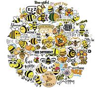 YXGS-50pcs Inspirational English Little Bee Graffiti Stickers Personalized Luggage Laptop Phone Case Waterproof Vinyl Sticker