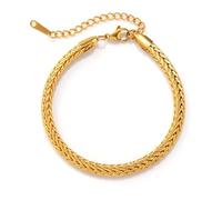 YXHOPELY Gold Bracelets for Women Fashion Wide Face Tennis Bracelet for Women 18K Gold Plated Chunky Gold Bracelets for Women Zircon Pendant Chain Bracelet Delicate Thin Gold Bracelets for Women