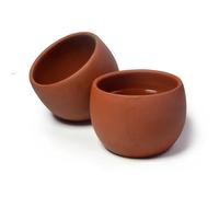 Yxhupot 2pcs Teacups 6oz/200ml Zisha Clay Cup Mini Simple Gongfu Tea Light Red Yixingclay