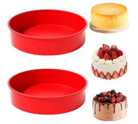 YXHZVON 10 Inch Round Silicone Cake Moulds, 2PCS Silicone Cake Tins for Baking, Quick Release Baking Moulds for Cakes Puddings Bread Pastry
