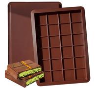 YXHZVON 2 Deep Chocolate Bar Moulds, Silicone Thick Chocolate Mould