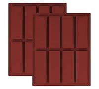 YXHZVON 2 Pieces Silicone Granola Bars Mould, 8 Cavities Nutrition Energy Cereal Bar Moulds, Chocolate Bar Mould for Truffle Ganache Muffin Brownie Cornbread Cheesecake and Soap (Brown)