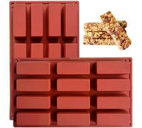 YXHZVON 2Pcs Rectangle Granola Bar Silicone Moulds,Chocolate Bar Moulds