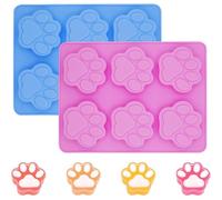 YXHZVON 2Pcs Silicone Moulds for Dog Paws, Paw Print Chocolate Moulds