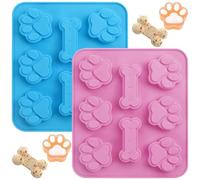 YXHZVON 2Pcs Silicone Moulds for Dog Paws, Paw Print Chocolate Moulds