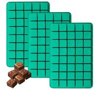 YXHZVON 40 Cavities Square Silicone Moulds, 3Pcs Small Cavity Chocolate Mold, Caramel Candy Silicone Molds, for Gummy, Ice Cube, Jelly, Truffles, Muffin, Energy Bar (Green)