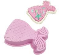 YXHZVON Cake Mould Silicone Mermaid, Silicone Cake Tins for Baking, Mermaid Birthday Cakes Mould, Non-Stick Baking Pan for Cake Pudding Chocolate Mousse, Pink