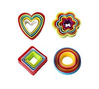 YXHZVON Cookie Fondant Cookie Cutters, Bread Vegetable Cookie Cutters, Plastic Cookie Cutters, Sandwich for Children, DIY, for Cake, Biscuit, Fruit, Toast, Cookie, Fondant, Pack of 22