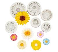 YXHZVON Silicone Flower Moulds, 6 Pcs Reusable Candle Mould 3D, Siliconee Mould for Crafting Decorations for Chocolate Cake, Candle Making