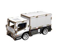 Yxian 3D Wood Puzzle for Kids, Mini DIY Vehicle Toys Puzzle, Assorted Daily Vehicles Educational STEM Toy for 6+ Ages, Wooden Educational Model Pull Back Gear Box (Truck)
