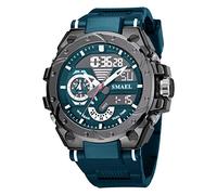 Yxian Fashion Wrist Watches for Mens 50M Waterproof Multifunction Electronic Watch Dual Time Digital Analog Watch Alarm Mode with Luminous Calendar Leisure Sports Watch (Green)