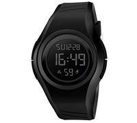 Yxian Men's Sports Watch 50M Waterproof Multifunctionaloutdoor LED Electronic Alarm Clock Stopwatch Digital Table with Plastic Bezel and Rubber Strip (Black)